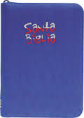 Span-RVR 1960 Medium Size Bible-Zipper Red - American Bible Society